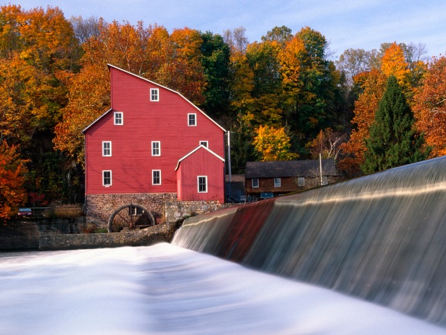 red_mill_in_autumn__clinton__new_jersey
